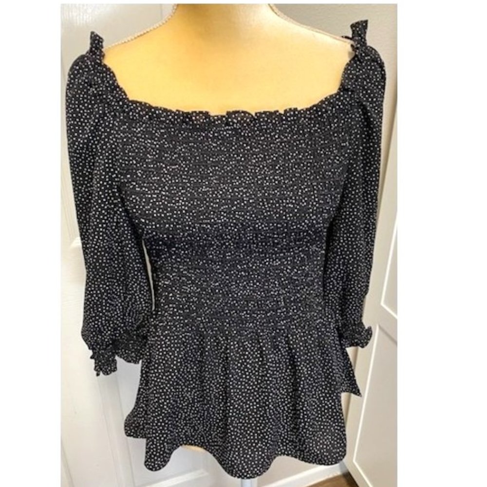 Black Max Studio Puff Sleeve Blouse size Large